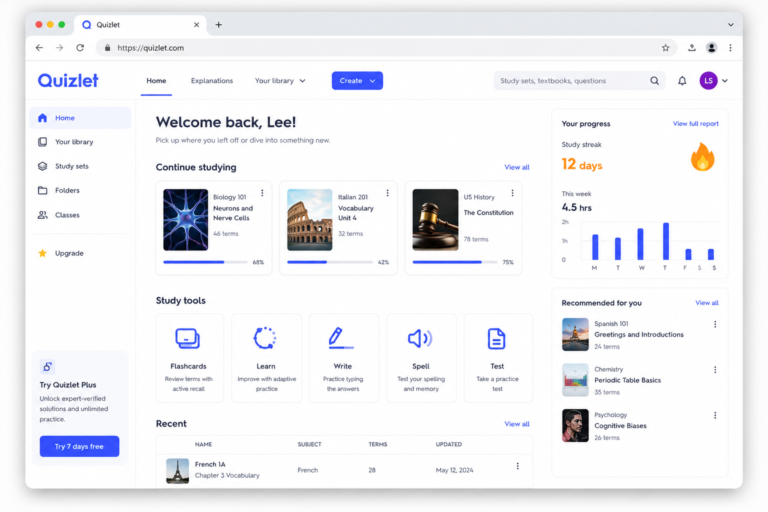 Quizlet preview